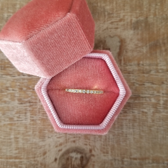 🎉LAST ONE🎉 14kt Yellow Gold Half Eternity Band - Picture 4 of 7